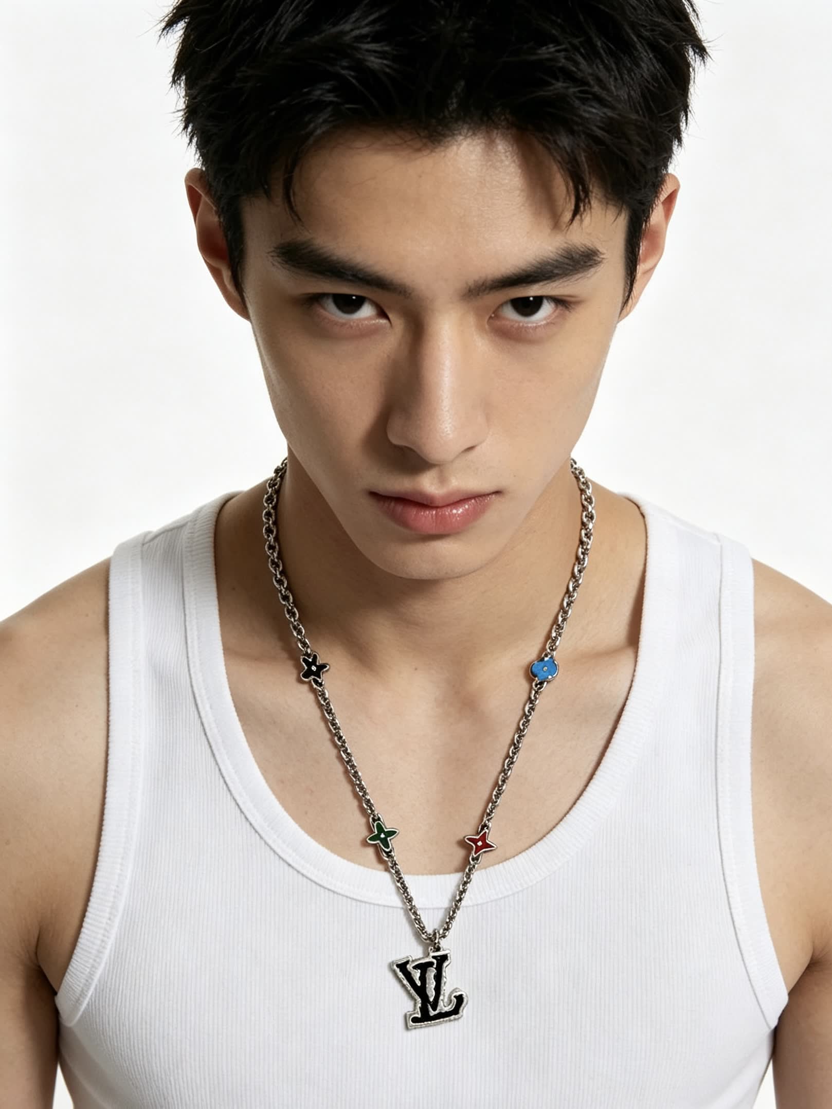 Louis Vuitton Silver Chain with Multicolored Charms